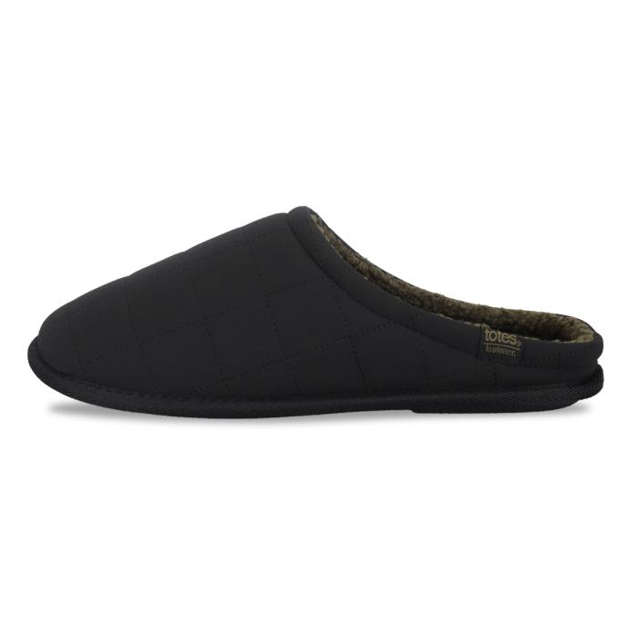 Isotoner® Mens Quilted Mule Slipper Black Extra Image 3